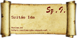 Szitás Ida névjegykártya