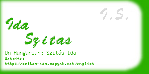 ida szitas business card